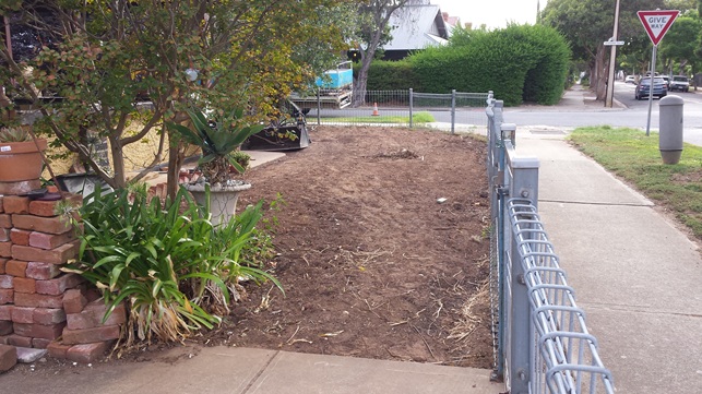 Before the installation of side garden in Allenby Adelaide